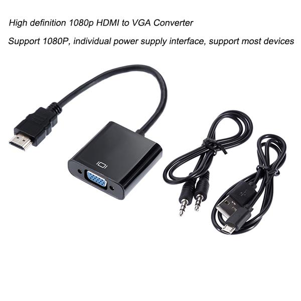 HDMI to VGA Converter with 3.5 stereo audio